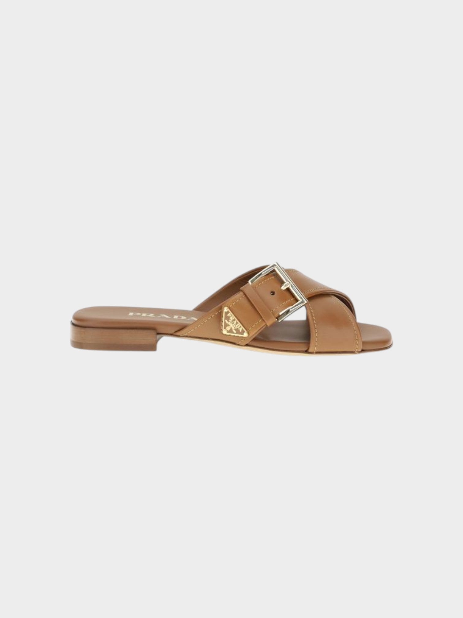 Prada Brown Calf Leather Bos Taurus Sandals