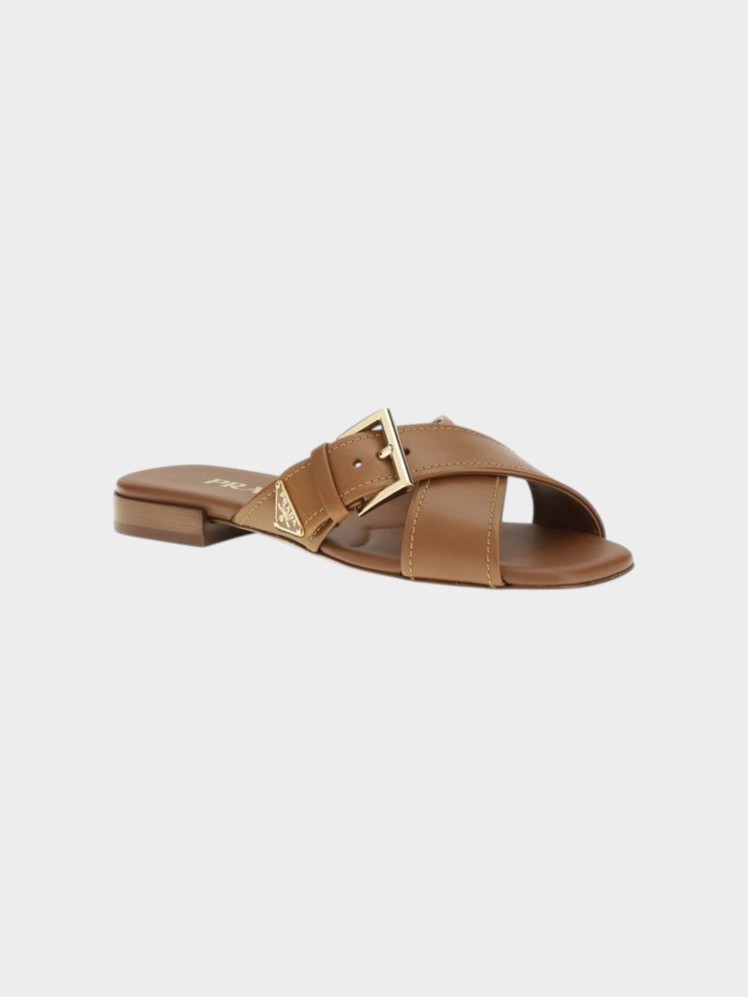 Prada Brown Calf Leather Bos Taurus Sandals-thumbmail-2