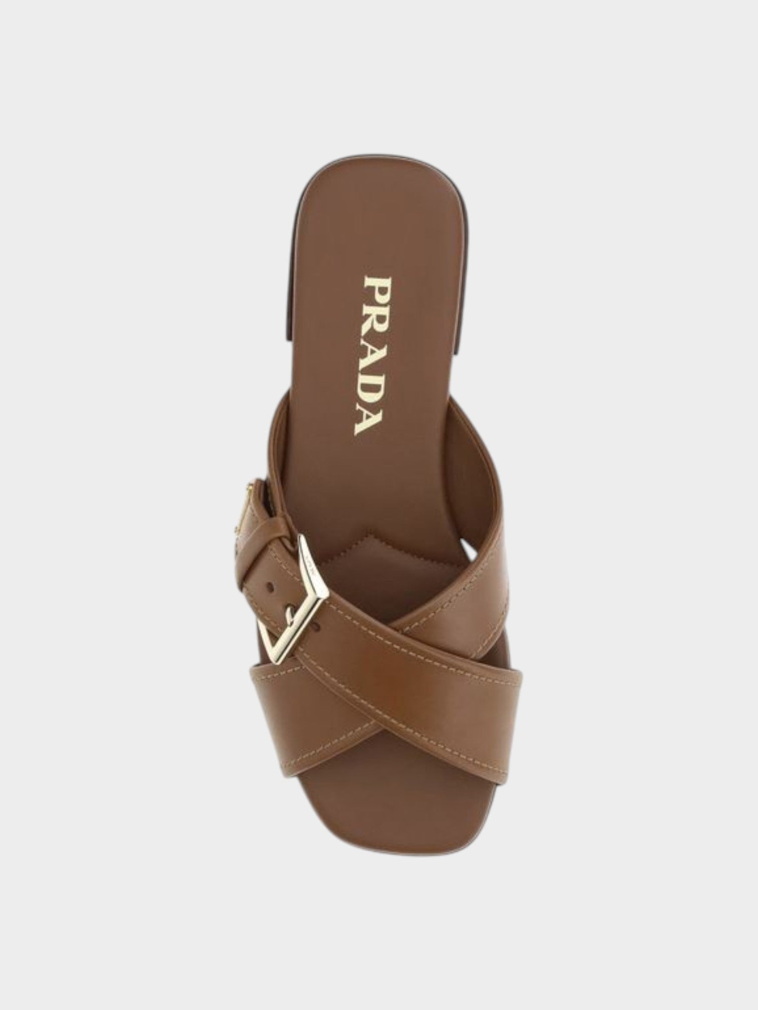 Prada Brown Calf Leather Bos Taurus Sandals-thumbmail-4