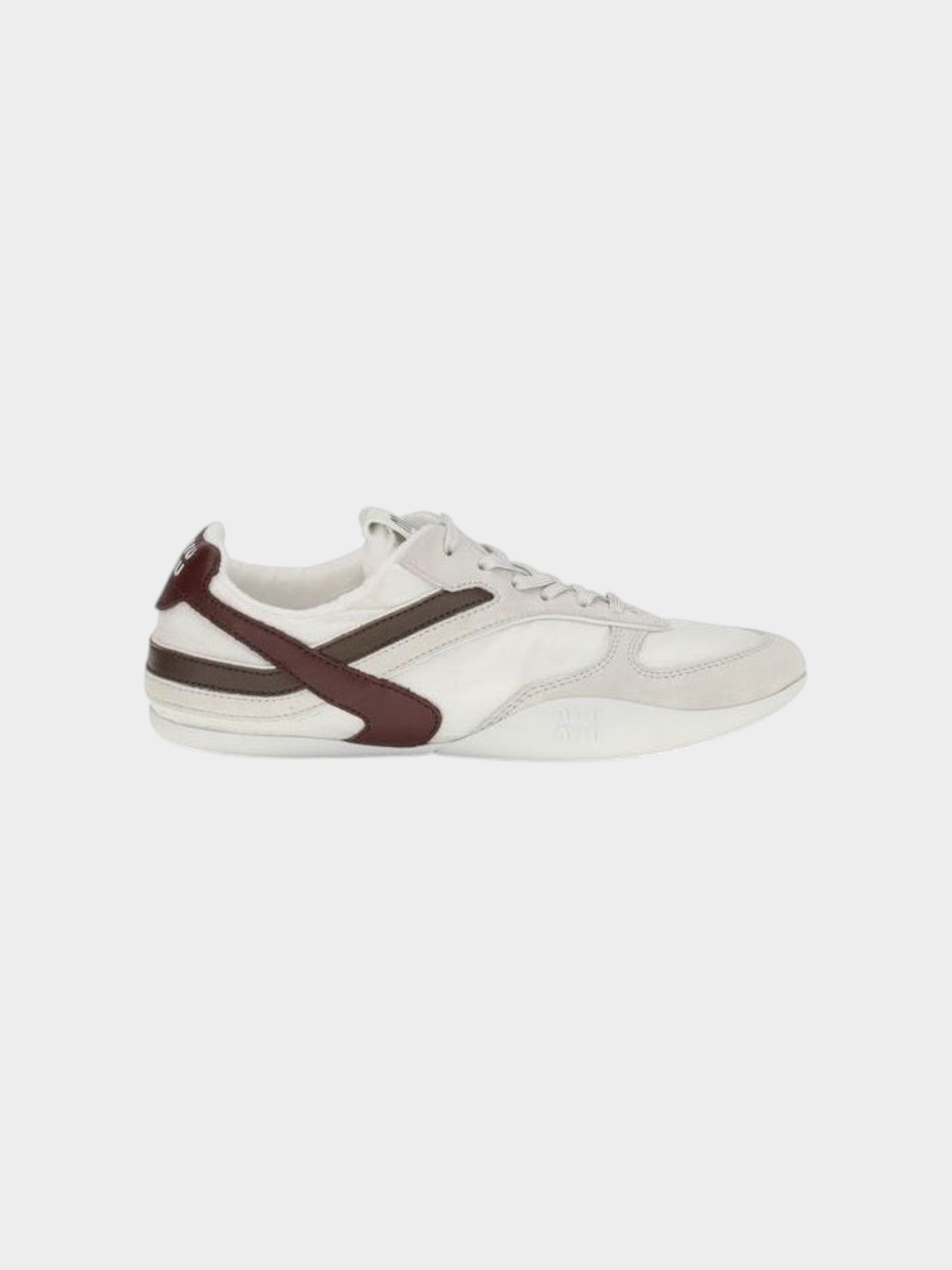 Miu Miu White Calf Leather Bos Taurus Athletic Sneakers