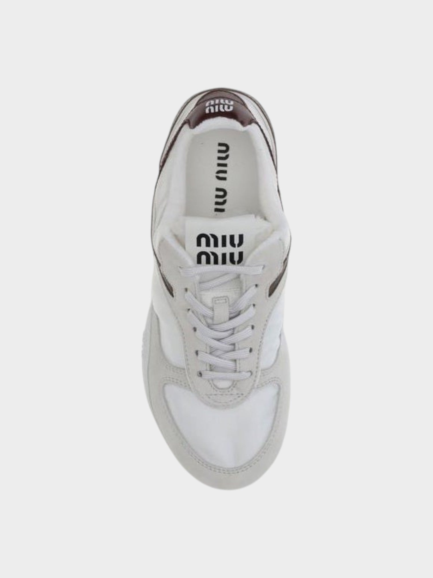 Miu Miu White Calf Leather Bos Taurus Athletic Sneakers-thumbmail-4