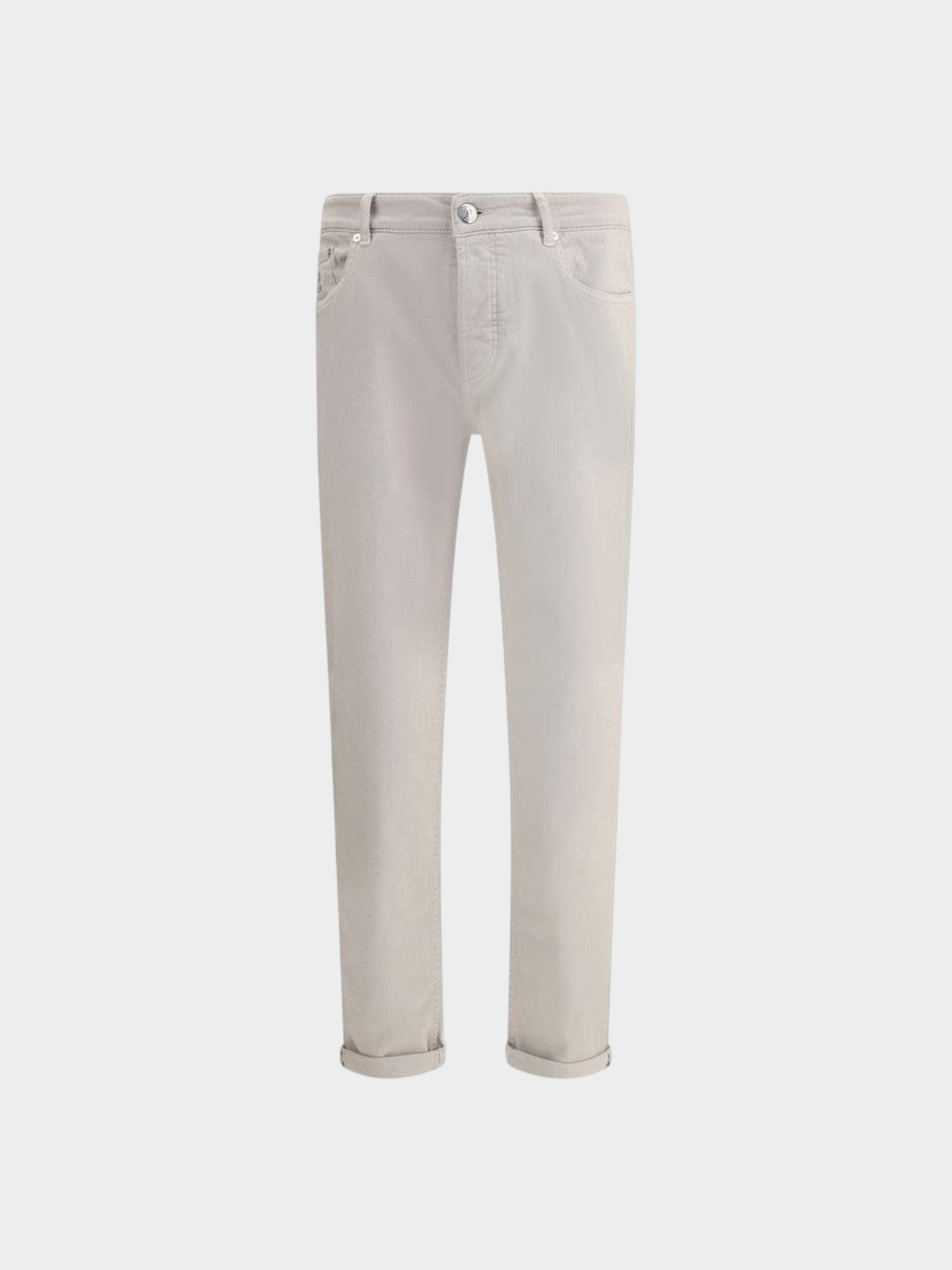 Brunello Cucinelli Beige Cotton Straight-Leg Jeans