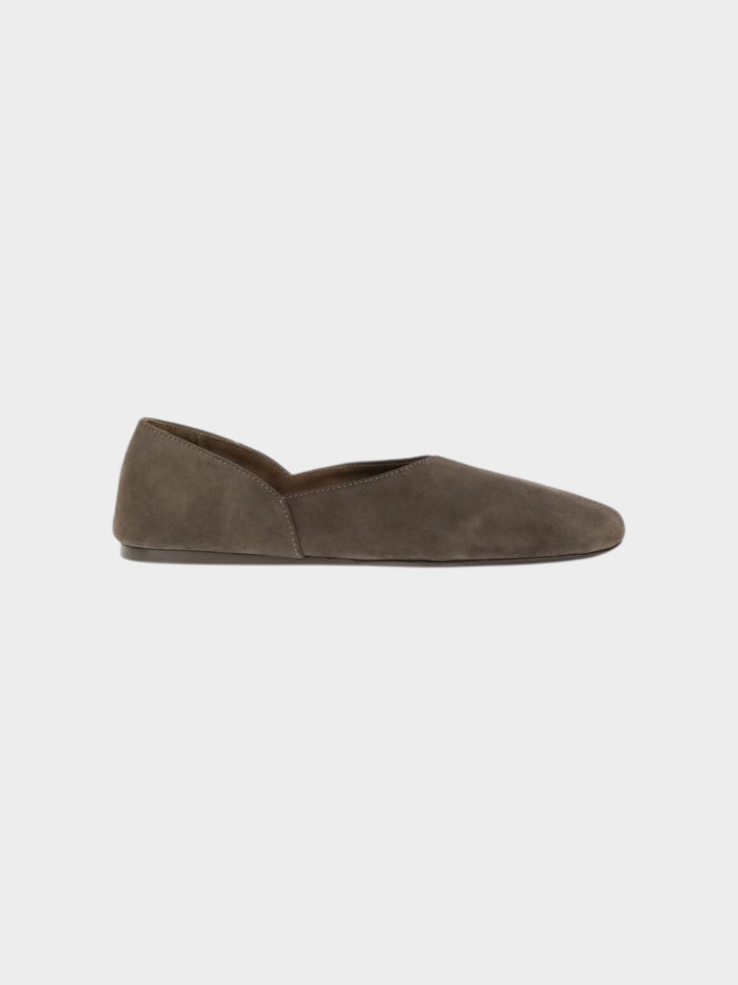 Khaite Brown Calf Leather Bos Taurus Ballet Flats