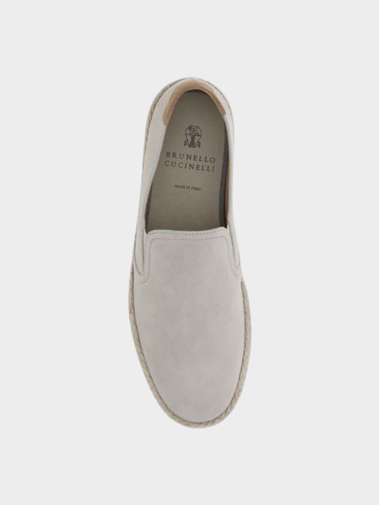 Brunello Cucinelli Gray Calf Leather Bos Taurus Low Top Sneakers-thumbmail-4