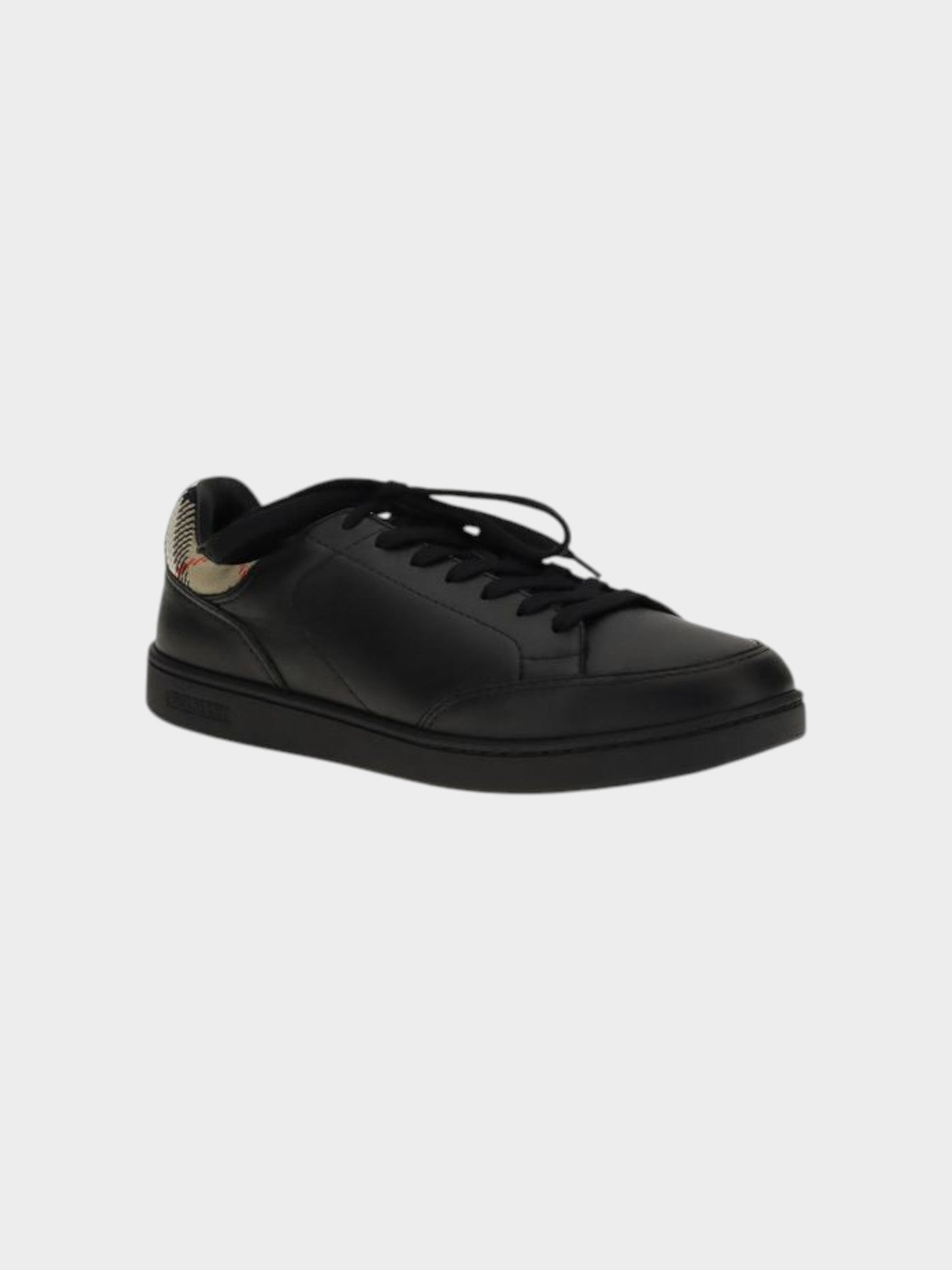 Burberry Black Calf Leather Bos Taurus Low Top Sneakers-thumbmail-2