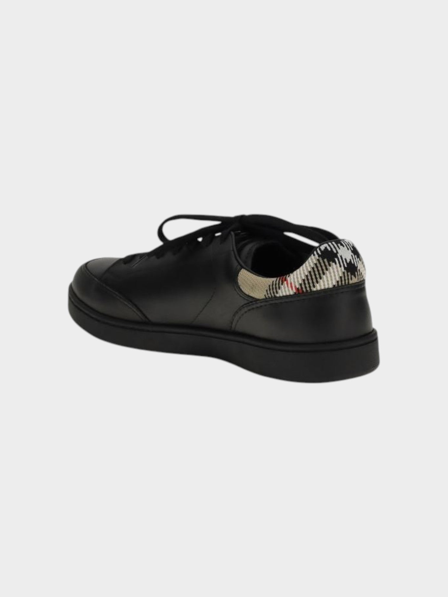 Burberry Black Calf Leather Bos Taurus Low Top Sneakers-thumbmail-3