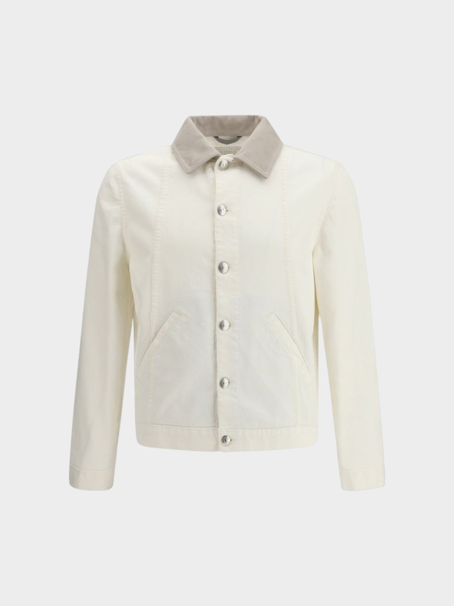 Brunello Cucinelli White Cotton Denim Jacket-thumbmail-1