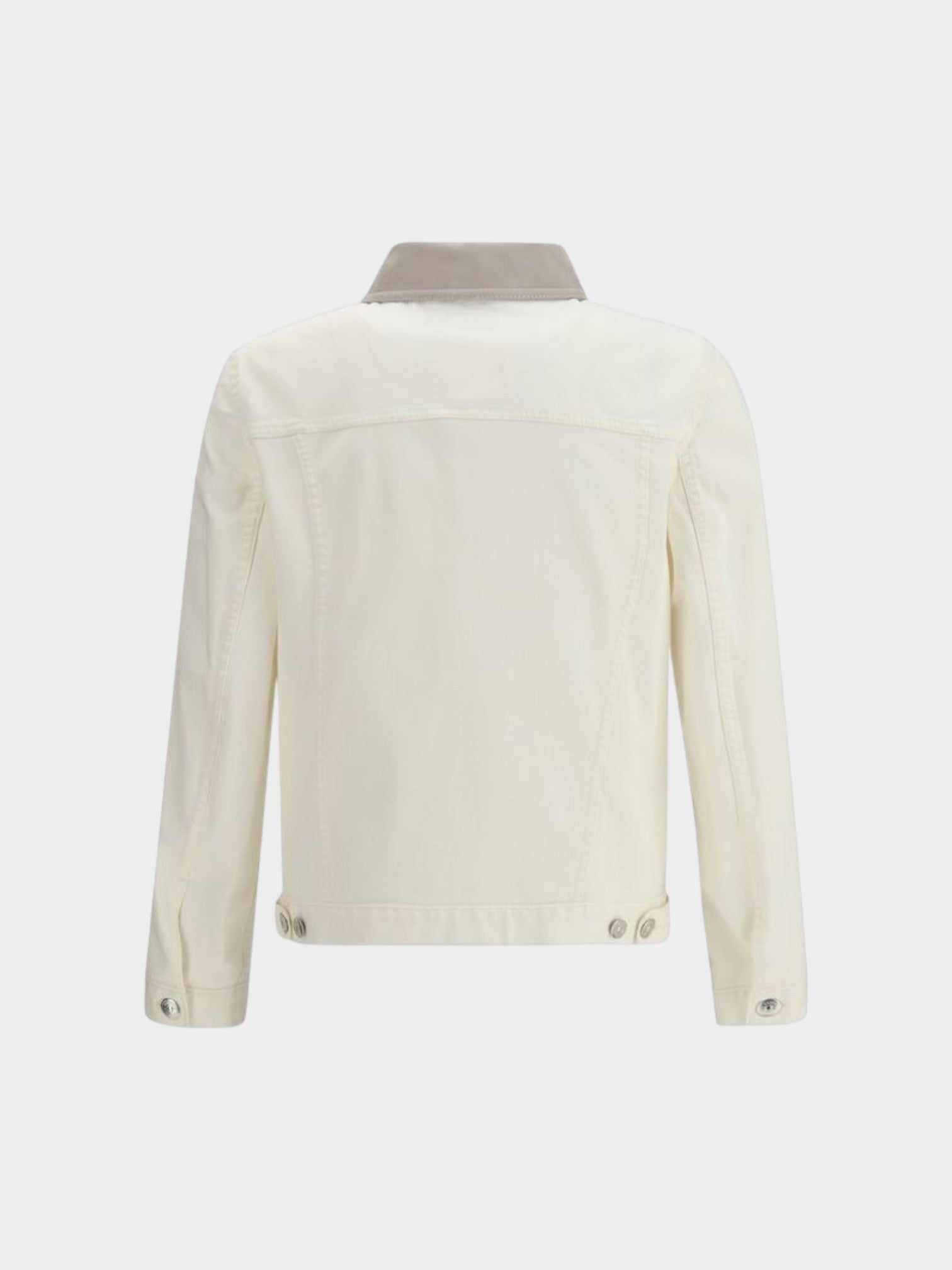 Brunello Cucinelli White Cotton Denim Jacket-thumbmail-2
