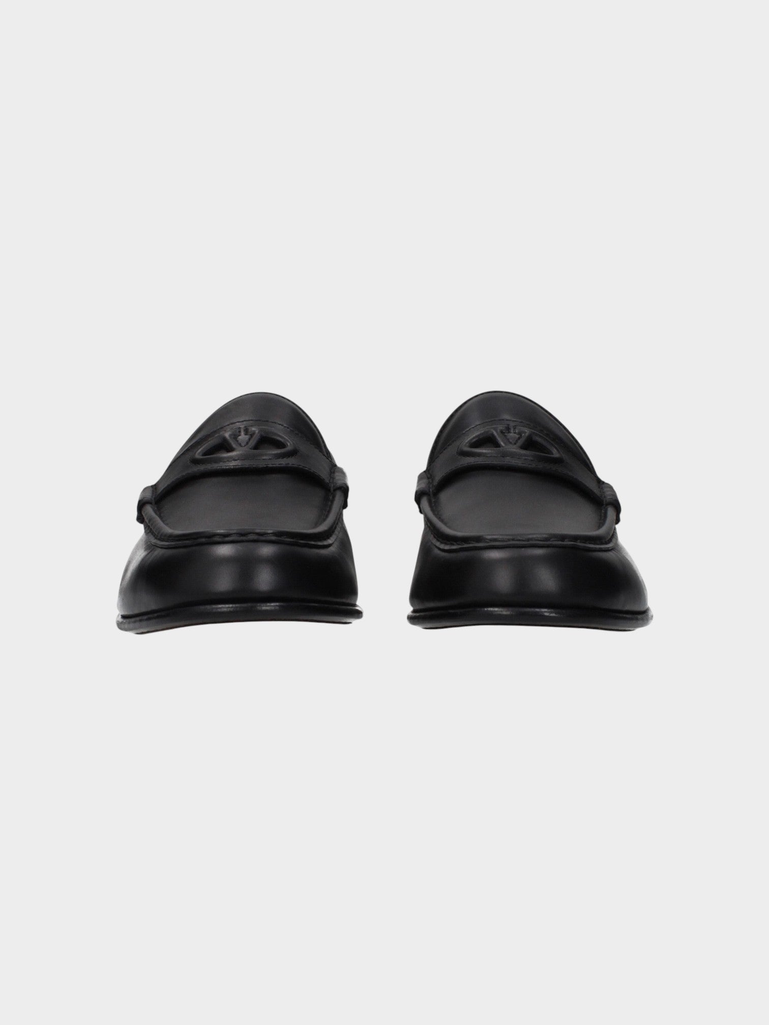 Valentino Garavani Black Leather Slip-On Loafers-thumbmail-3