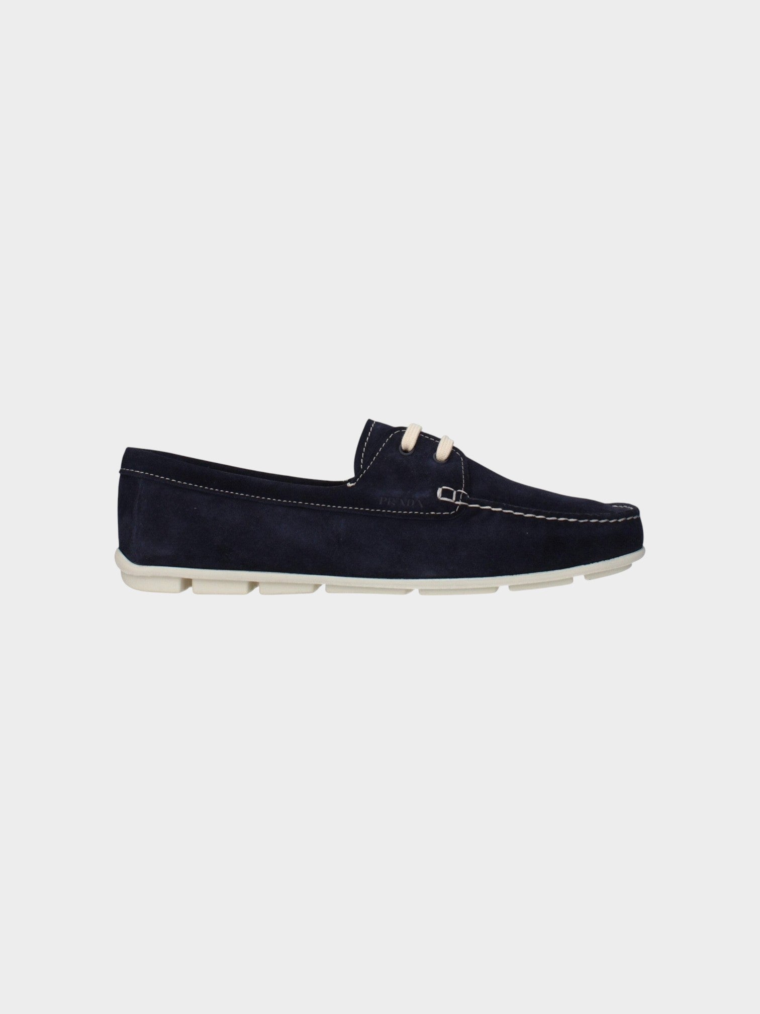 Prada Blue Leather Slip-On Loafers