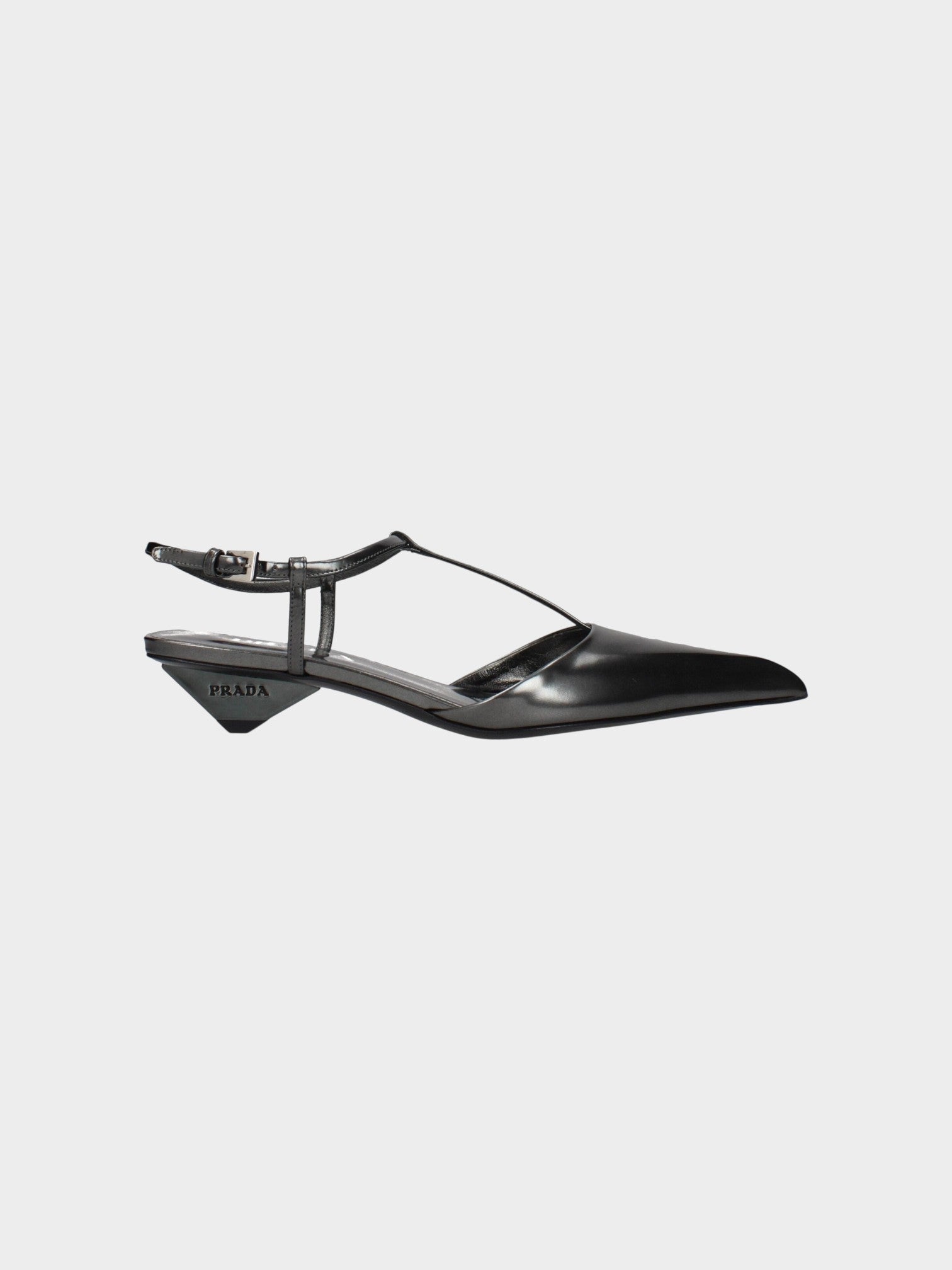 Prada Gray Leather Sandals