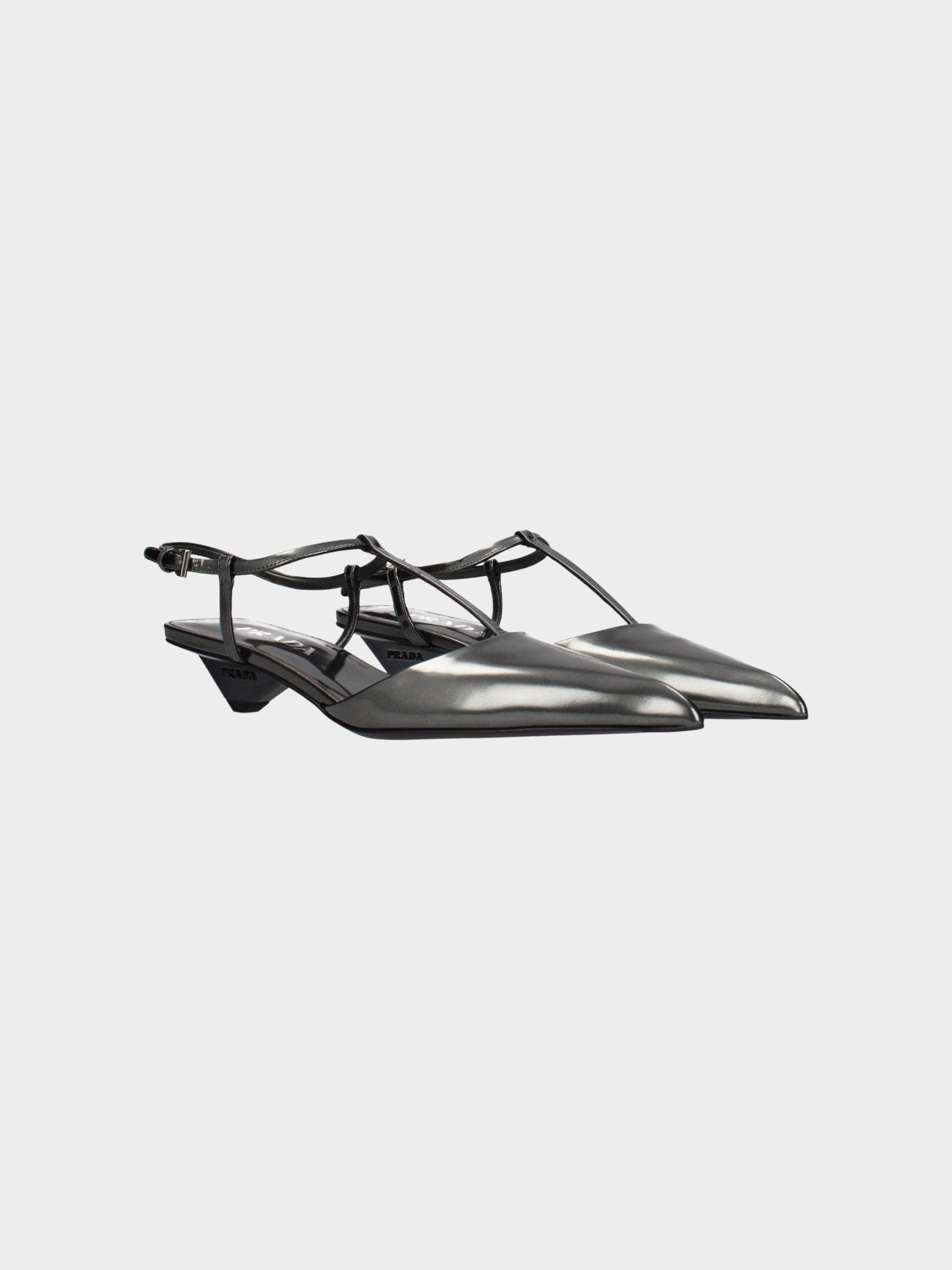 Prada Gray Leather Sandals-thumbmail-2