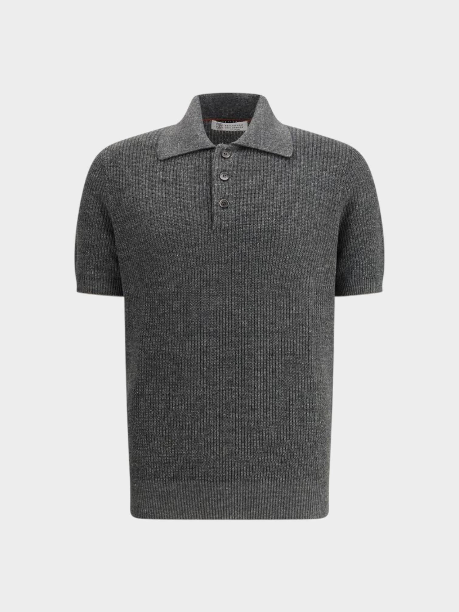 Brunello Cucinelli Gray Cotton Polo Shirt