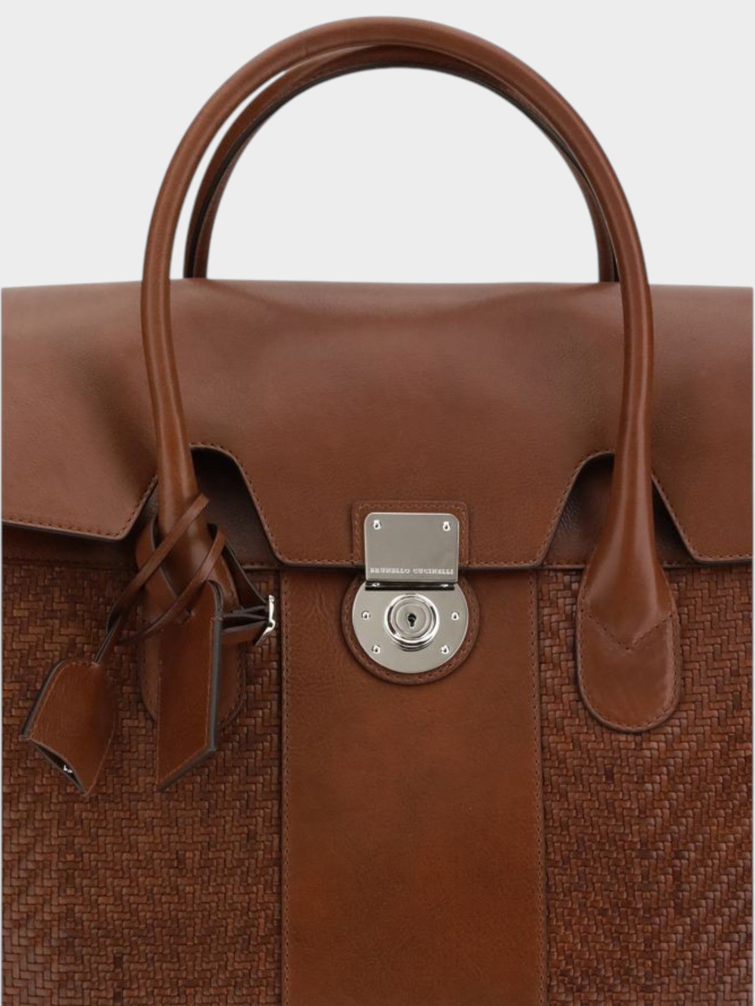 Brunello Cucinelli Brown Calf Leather Bos Taurus Shoulder Bag-thumbmail-4