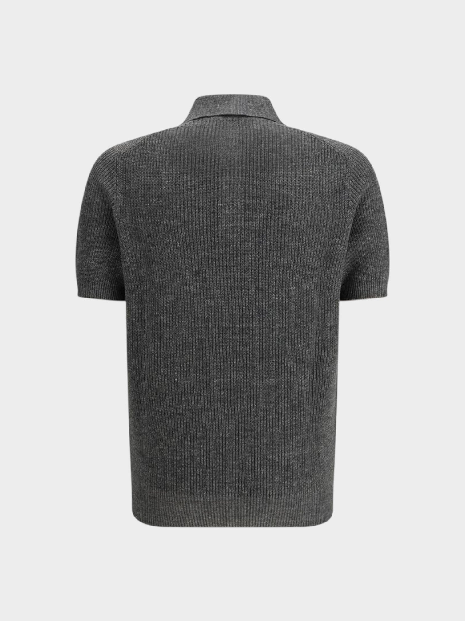 Brunello Cucinelli Gray Cotton Polo Shirt-thumbmail-2