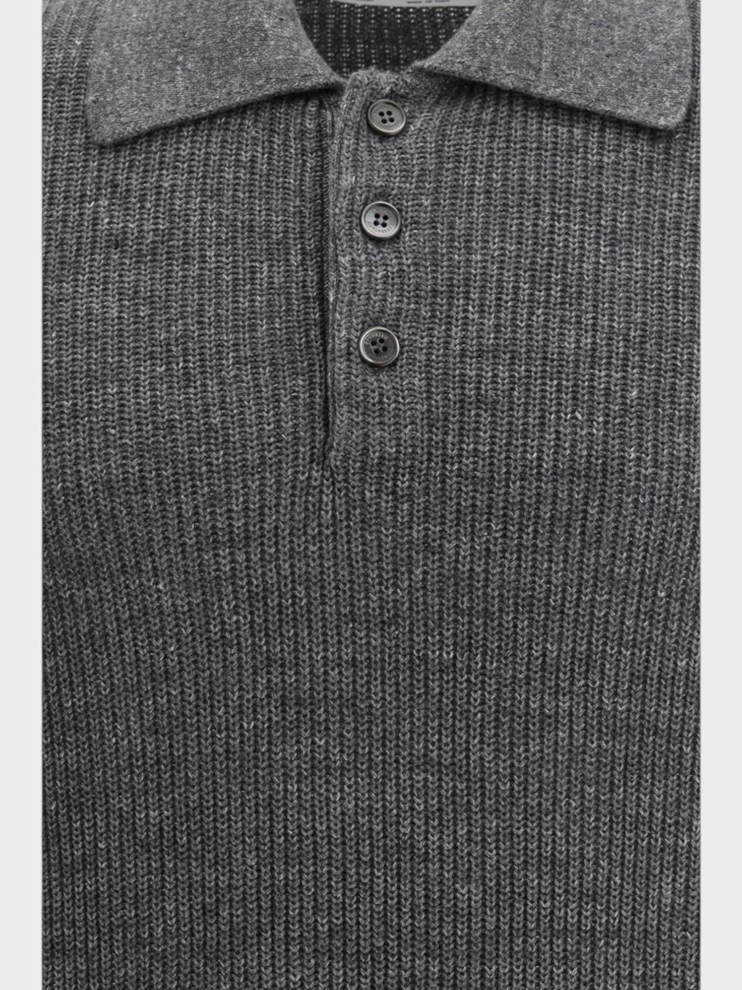 Brunello Cucinelli Gray Cotton Polo Shirt-thumbmail-3