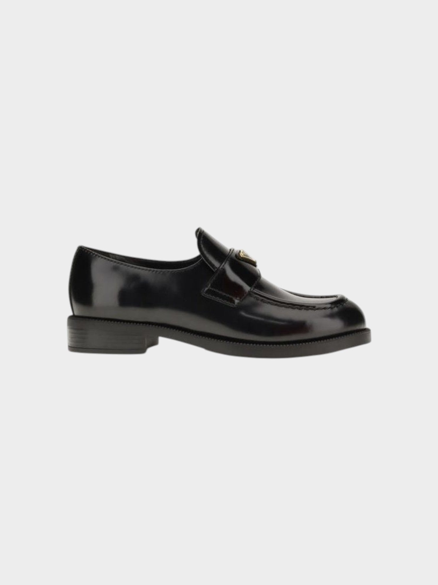 Prada Black Calf Leather Bos Taurus Slip-On Loafers