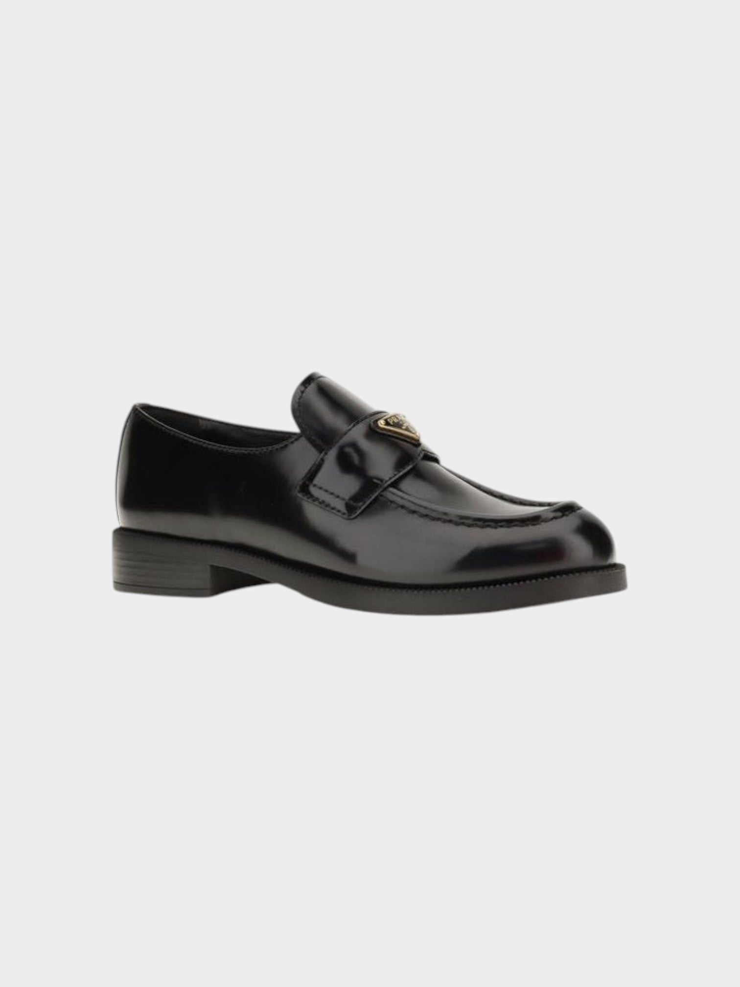 Prada Black Calf Leather Bos Taurus Slip-On Loafers-thumbmail-2