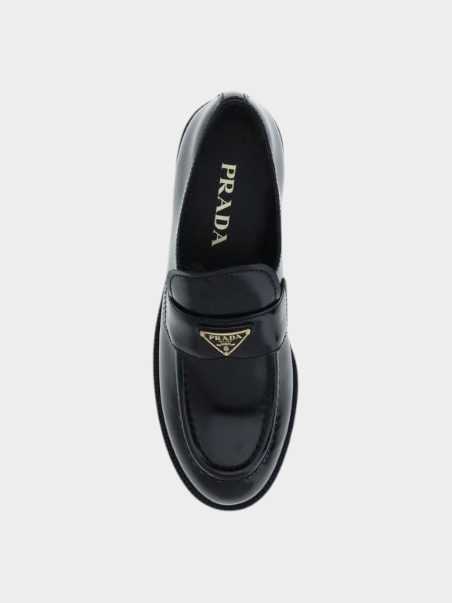 Prada Black Calf Leather Bos Taurus Slip-On Loafers-thumbmail-4