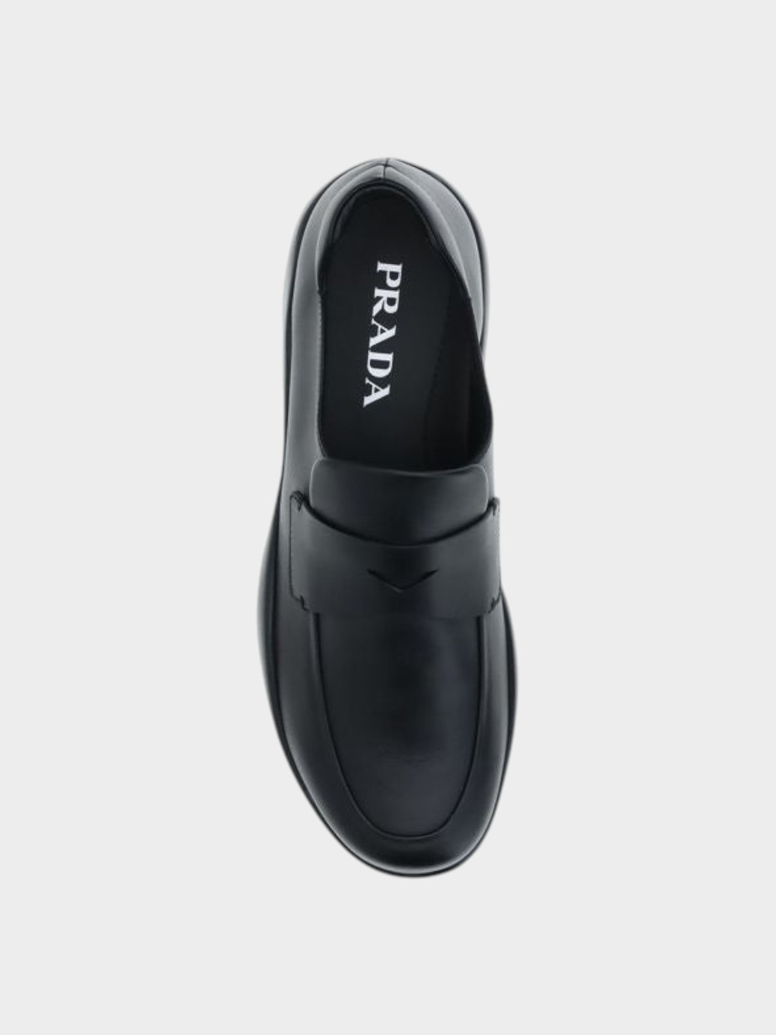 Prada Black Calf Leather Bos Taurus Slip-On Loafers-thumbmail-4