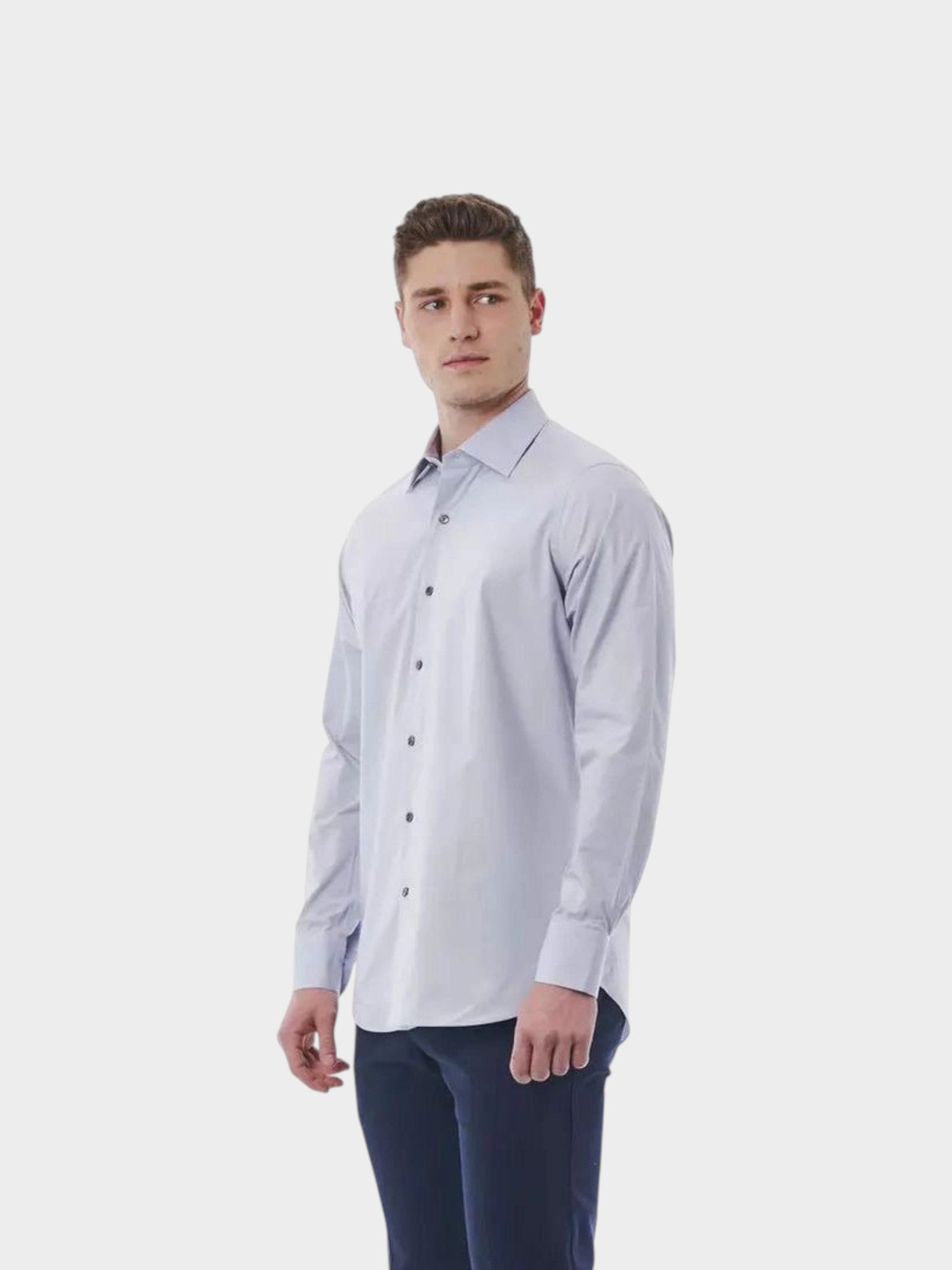 Bagutta Gray Cotton Dress Shirt-thumbmail-2