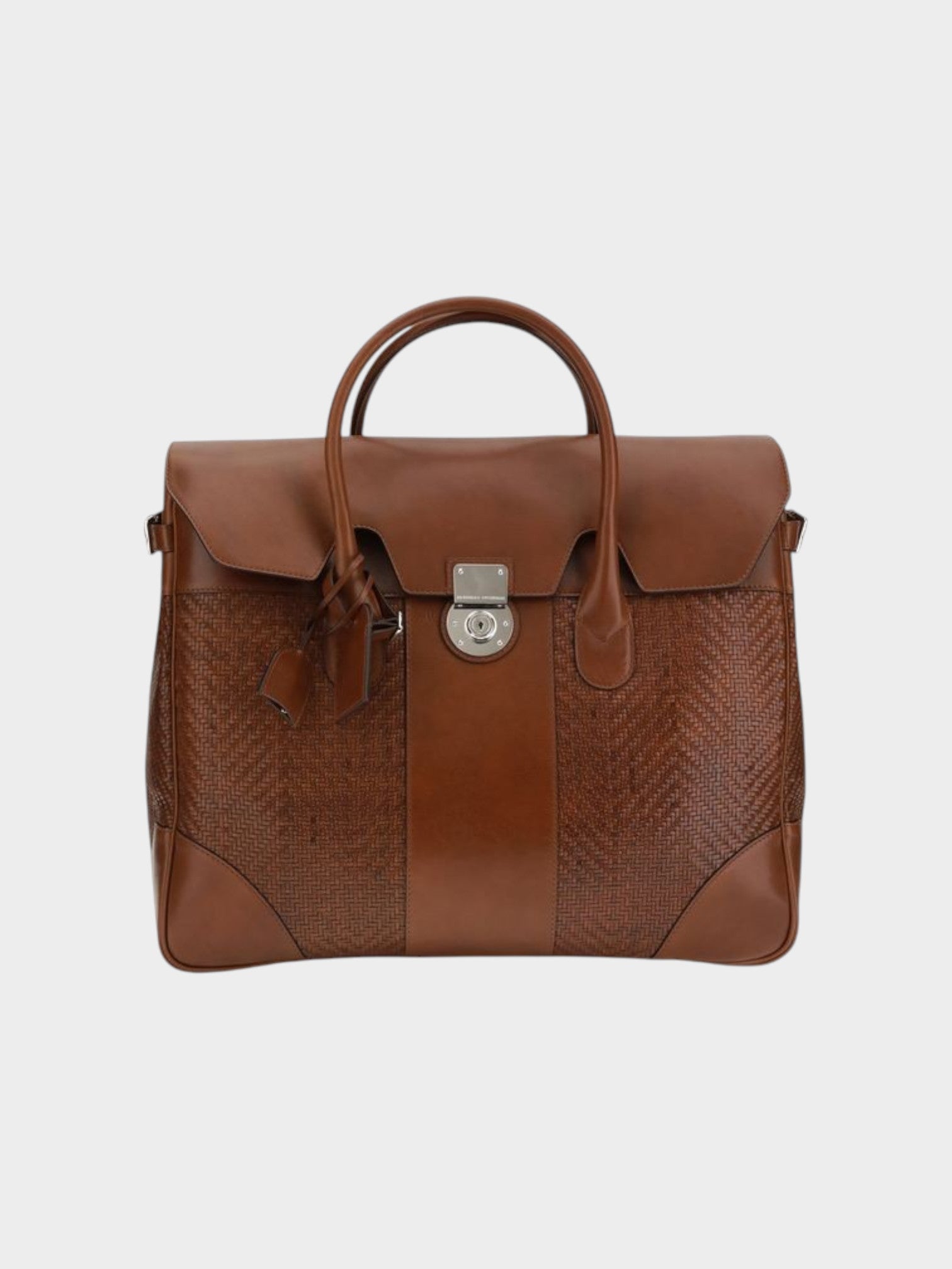 Brunello Cucinelli Brown Calf Leather Bos Taurus Shoulder Bag