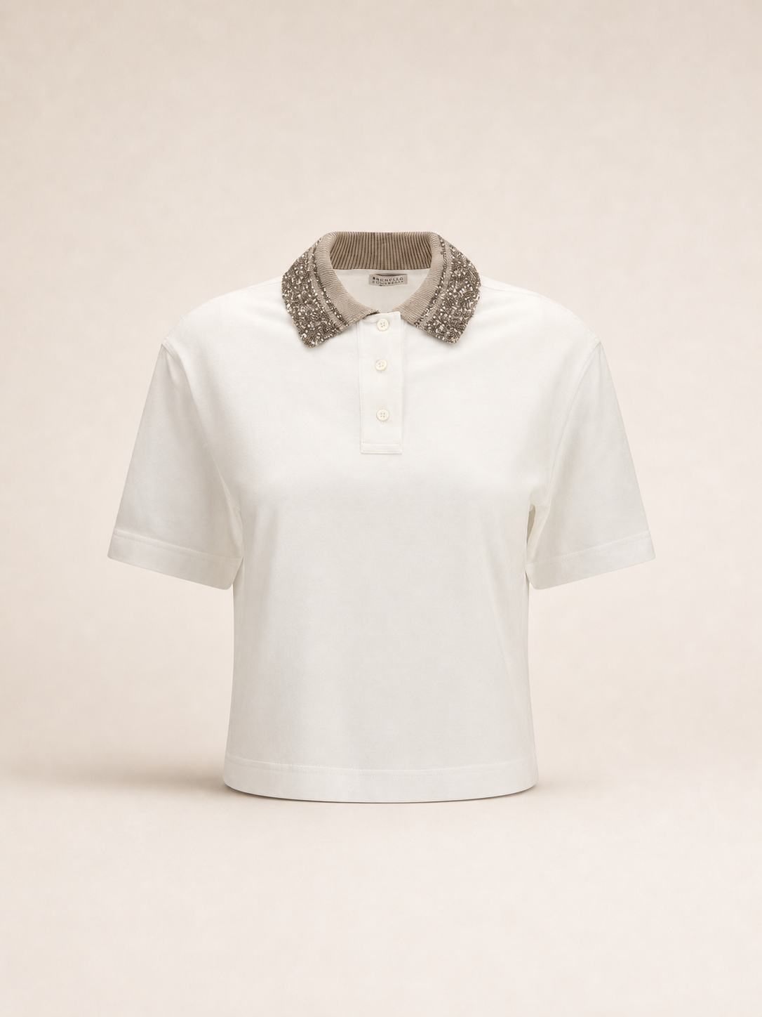 Brunello Cucinelli White Cotton Polo Shirt